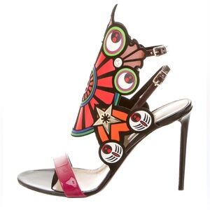 Nicholas Kirkwood Bohemian Pop Art Runway Multi Heels Stilettos Shoes 37 l 7